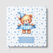 Snuggly Het is een boy teddybeer baby shower keeps Gastenboek (Voorkant)