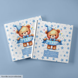 Snuggly Het is een boy teddybeer baby shower keeps Gastenboek