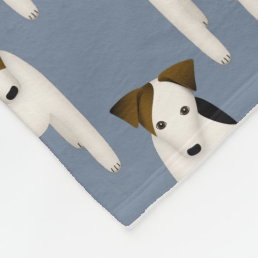 Snuggly Jack Russell Terriers patroon monogram Fleece Deken (Hoek)