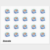 Snuggly Sleeping Panda's in bed Ronde Sticker (Vel)