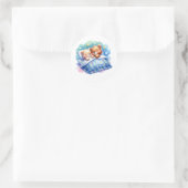 Snuggly Sleeping Panda's in bed Ronde Sticker (Tas)