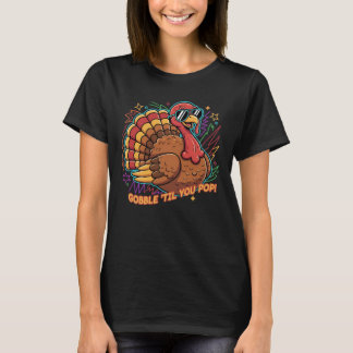 Snuif tot je knalt Leuke Retro Kalkoen Thanksgivin T-shirt