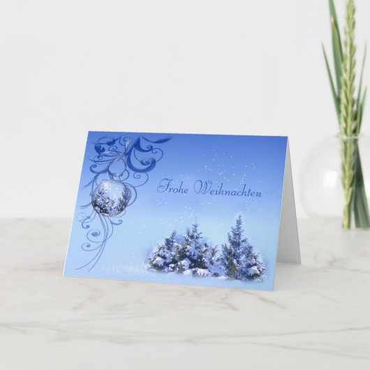 Snuisterijen en sneeuw Duitse Kerstmis van Feestdagen Kaart (Voorkant)