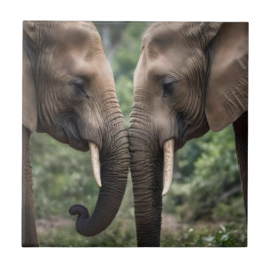 "Snuit tot Snuits: Een Zachte Olifant Omhelzing" Tegeltje