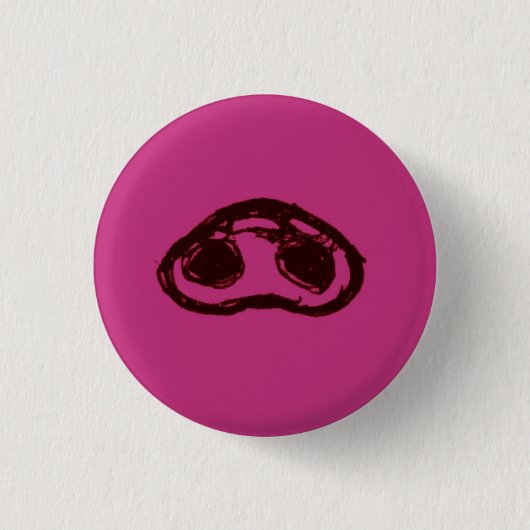 Snuits Badge - Knuffel Varkenssnuits Speld Ronde Button 3,2 Cm (Voorkant)
