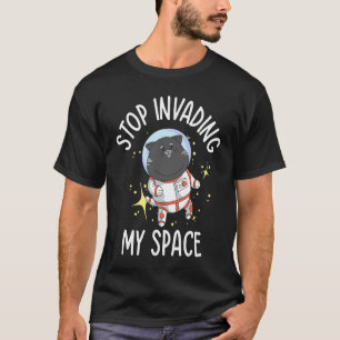 Snuivende ruimtekat astronaut kat Ruimteschip 1 T-shirt