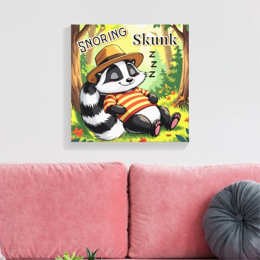 Snuivende Stinkdier | Mooie Cartoon Kinderkamer Ku Canvas Afdruk (Insitu (Woonkamer))