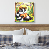 Snuivende Stinkdier | Mooie Cartoon Kinderkamer Ku Canvas Afdruk (Insitu (Slaapkamer))