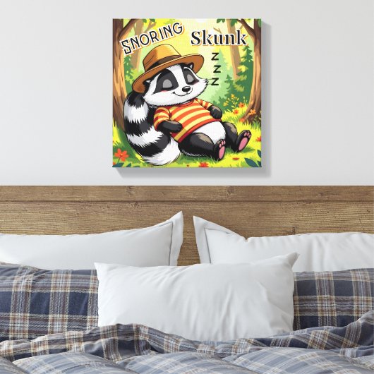 Snuivende Stinkdier | Mooie Cartoon Kinderkamer Ku Canvas Afdruk (Insitu (Slaapkamer))