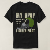 Snurken CPAP als een vechter piloot masker grappig T-shirt (Design voorkant)