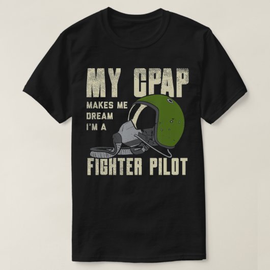 Snurken CPAP als een vechter piloot masker grappig T-shirt (Design voorkant)