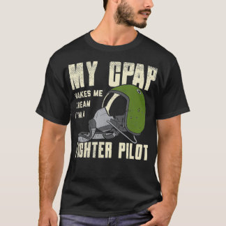 Snurken CPAP als een vechter piloot masker grappig T-shirt