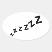 Snurken zzz ovale sticker (Voorkant)