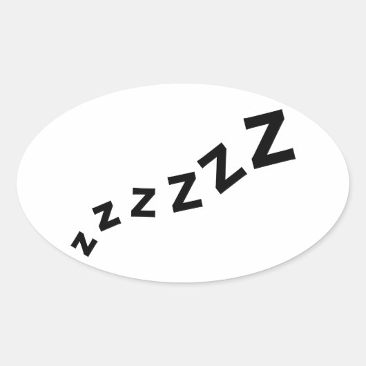 Snurken zzz ovale sticker (Voorkant)