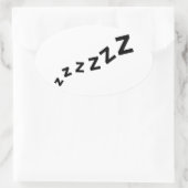 Snurken zzz ovale sticker (Tas)