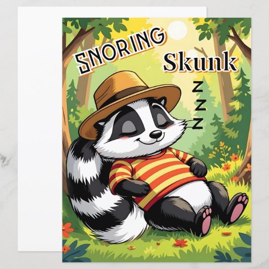 snurkende stinkdier | Schattigee Cartoon Kind Nurs (Voorkant / Achterkant)