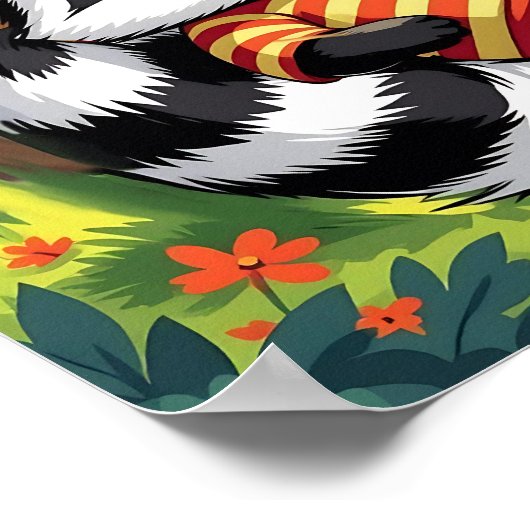 snurkende stinkdier | Schattigee Cartoon Kind Nurs Poster (Hoek)