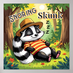 snurkende stinkdier Schattigee Cartoon Kind Nurs Poster