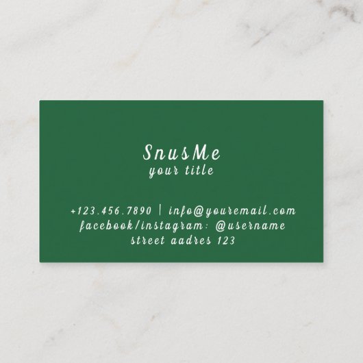 Snus Shop Tabak Vape Rook CBD olie Visitekaartje (Achterkant)