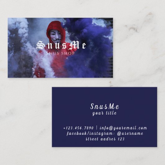 Snus Shop Tabak Vape Rook CBD olie Visitekaartje (Voorkant / Achterkant)