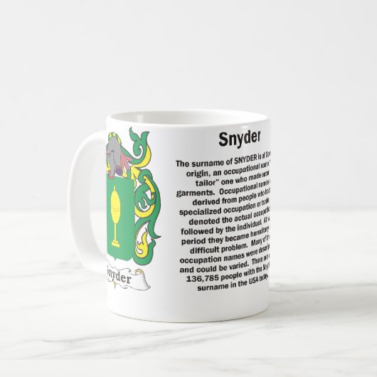 Snyder Family Coat of Arms Mok (Voorkant links)