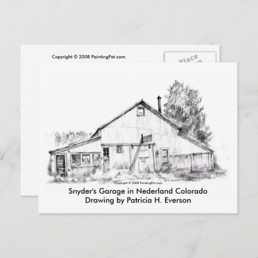 Snyder's Garage, Briefkaart (Voorkant / Achterkant)