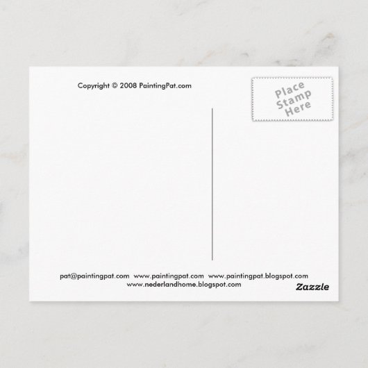 Snyder's Garage, Briefkaart (Achterkant)