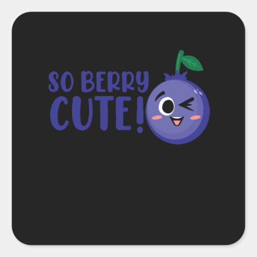 So Berry Cute Blueberries Eater Blueberry Lover Vierkante Sticker (Voorkant)