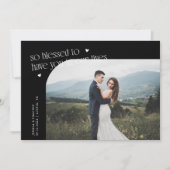 So Blessed Black Wedding Photo Bedankkaart (Voorkant)