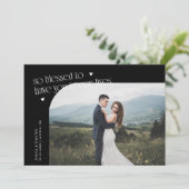 So Blessed Black Wedding Photo Bedankkaart (Staand voorkant)