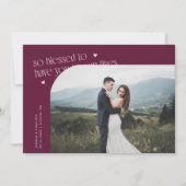 So Blessed Cranberry Wedding Photo Bedankkaart (Voorkant)