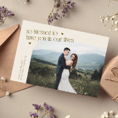 So Blessed Cream Wedding Photo Bedankkaart