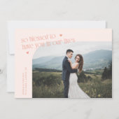 So Blessed Peach Wedding Photo Bedankkaart (Voorkant)