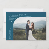 So Blessed Teal Wedding Photo Bedankkaart (Voorkant)