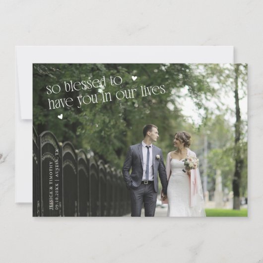 So Blessed Wedding Photo Thank You Card Bedankkaart (Voorkant)
