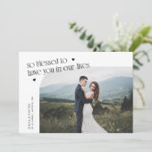 So Blessed White Wedding Photo Bedankkaart (Staand voorkant)