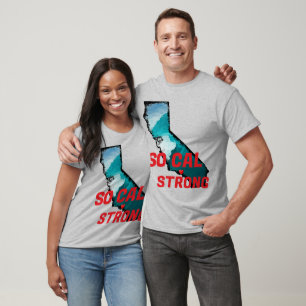 SO CAL STERKE rode zwarte CA Omtrek Oceaan Solid H T-shirt