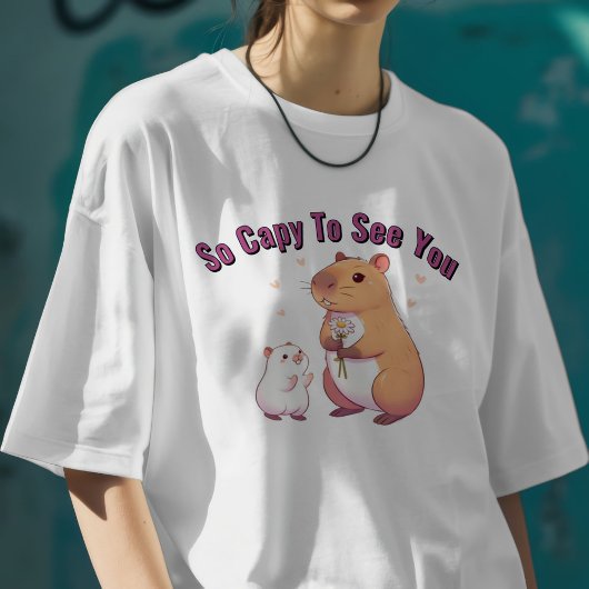 So Capy To See You – Cute Capybara Art T-shirt