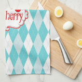 "So Cherry" Retro theedoek. Theedoek (Quarter Fold)