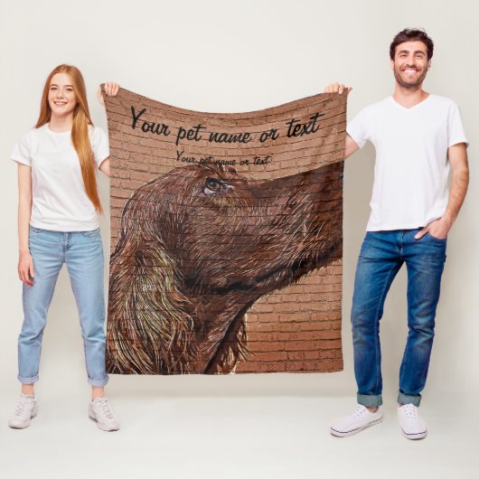 So cool and beautiful, Irish Setter Dog Fleece Deken (In situ)