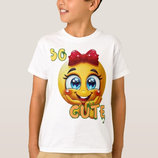 So Cute Emoji Face Kids T-Shirt | cute Smiling &.. (Voorkant)