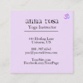 *~* So Elegant Modern Yoga Instructor Om Symbol Vierkante Visitekaartje (Achterkant)