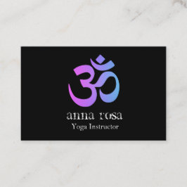*~* So Elegant Modern Yoga Instructor Om Symbol Visitekaartje