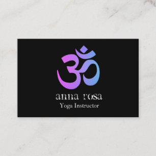 *~* So Elegant Modern Yoga Instructor Om Symbol Visitekaartje