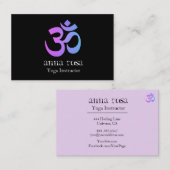 *~* So Elegant Modern Yoga Instructor Om Symbol Visitekaartje (Voorkant / Achterkant)