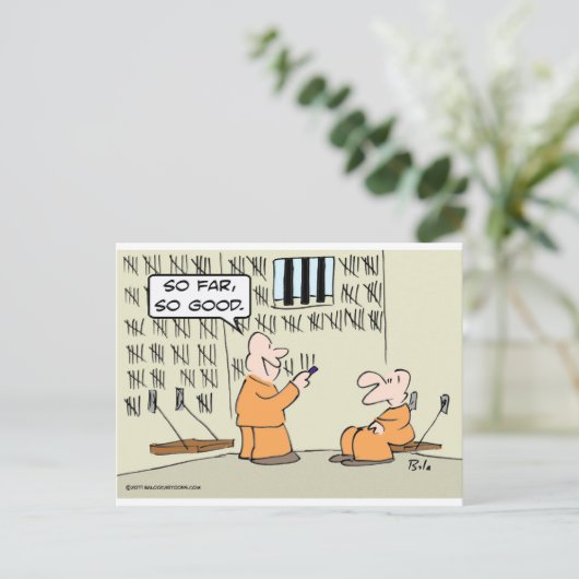 So far, so good - in prison briefkaart (Staand voorkant)