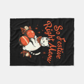 So Festive Right Meow Funny Christmas Santa Holida Fleece Deken (Voorkant (Horizontaal))