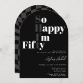 So Happy I'm FIFTY 50th Birthday Party  Kaart (Voorkant / Achterkant)