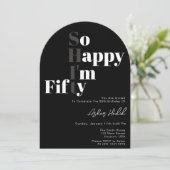 So Happy I'm FIFTY 50th Birthday Party  Kaart (Staand voorkant)