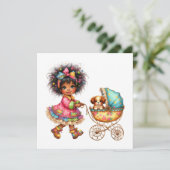 SO Kostbare Baby Buggy Thema Uitnodiging (Staand voorkant)